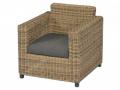 Sessel inkl. Polster Accra aus Polyrattan, naturbraun