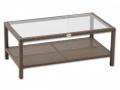 Tisch mit Glasplatte Cuba aus Polyrattan, braun